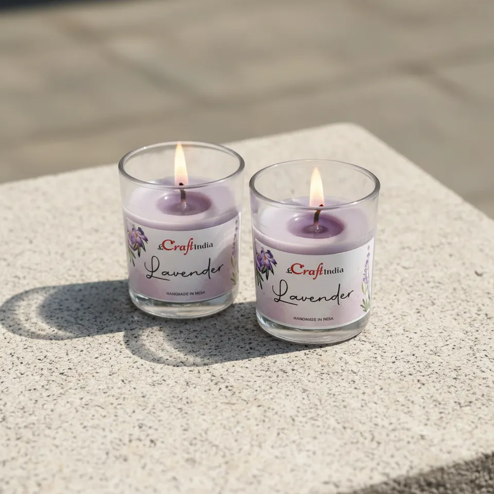 Seema Lavender Scented Candle - Set Of Two media 1