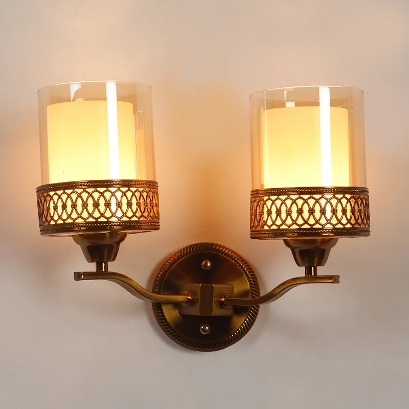 Auric Glass Shade Wall Lamp With Iron Base media 6