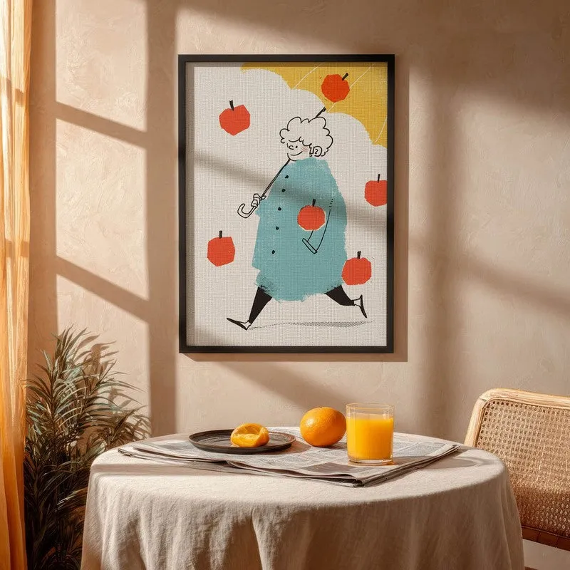 Fruit Fall Archival Canvas Wall Art - Black media 4