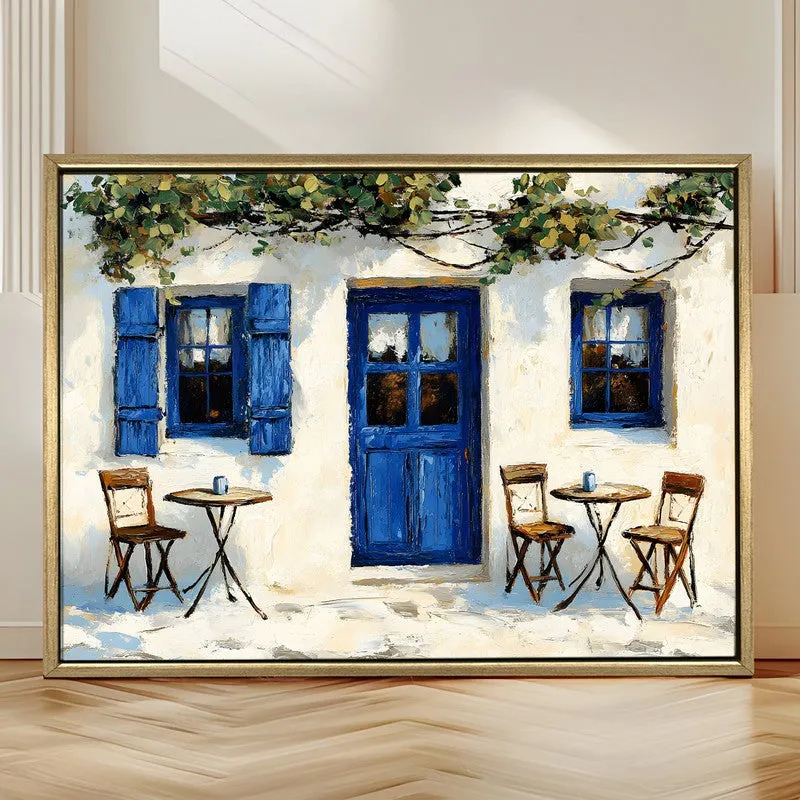 Azure Haven Canvas Wall Painting With Frame media 4