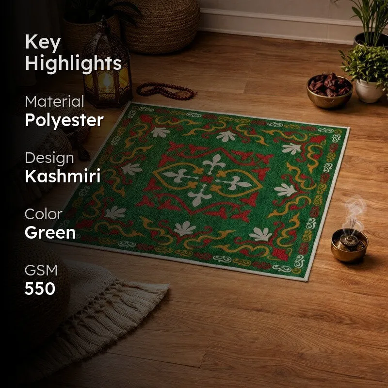Divine Aangan Prayer Mat (Green) - 550 GSM media 2
