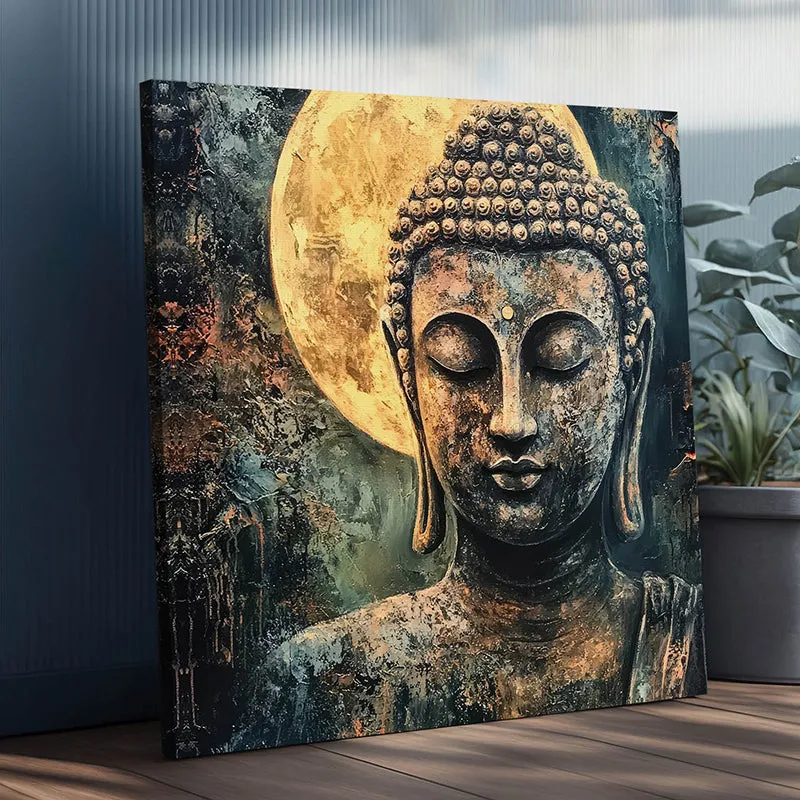 Buddha In Stone Canvas Wall Art media 6