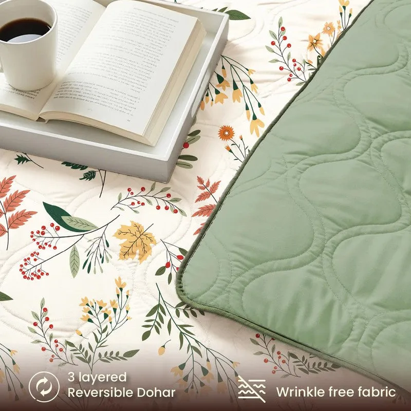 Urban Space Floral Multicolor Glace Cotton,Microfiber Bedding Set (200 TC) - Four Piece Set media 7