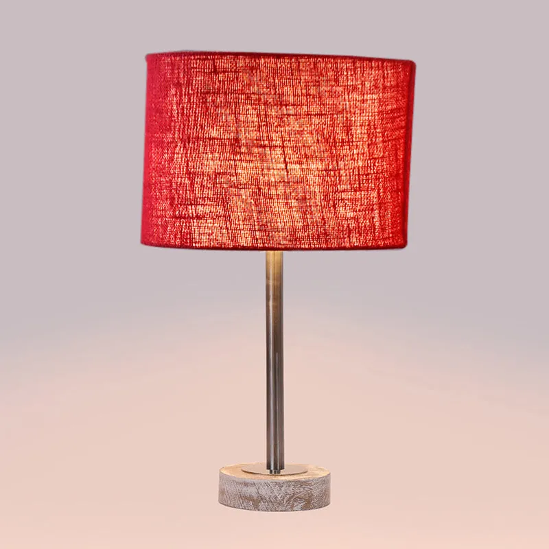 Sienna I Rodin Wooden Table Lamp - Maroon,Silver,White media 5