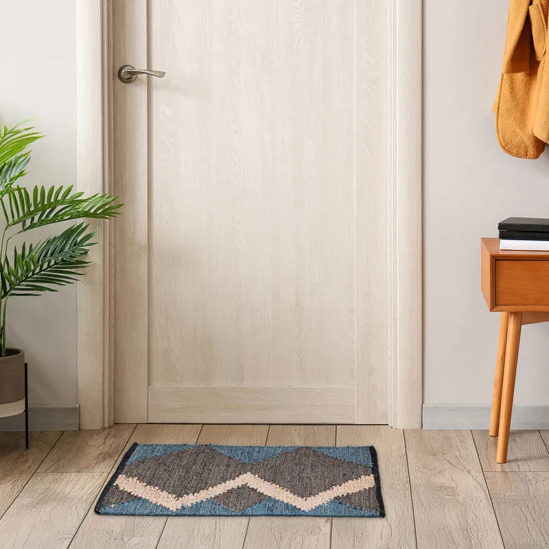 Brayen Cotton Door Mats - Brown & Blue media 5