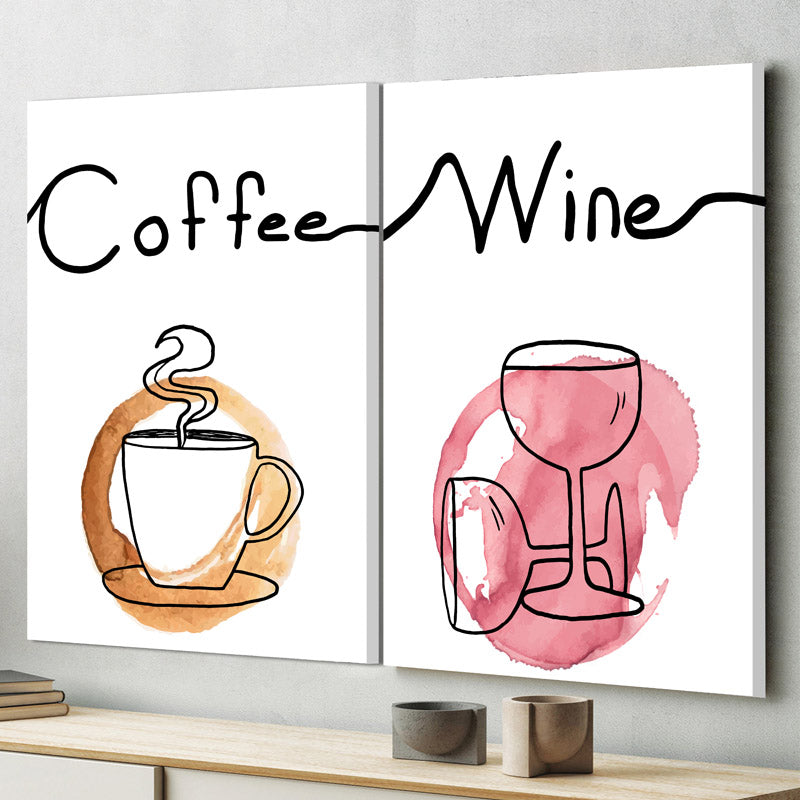 Coffee & Wine Wall Art - Set Of Two