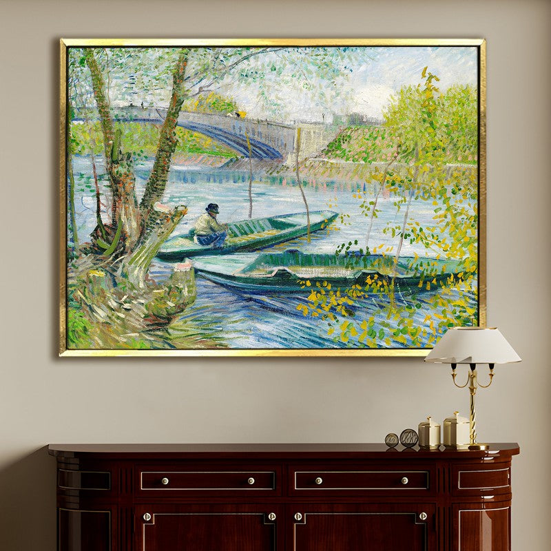 Fishing Boats Canvas Wall Painting With Frame