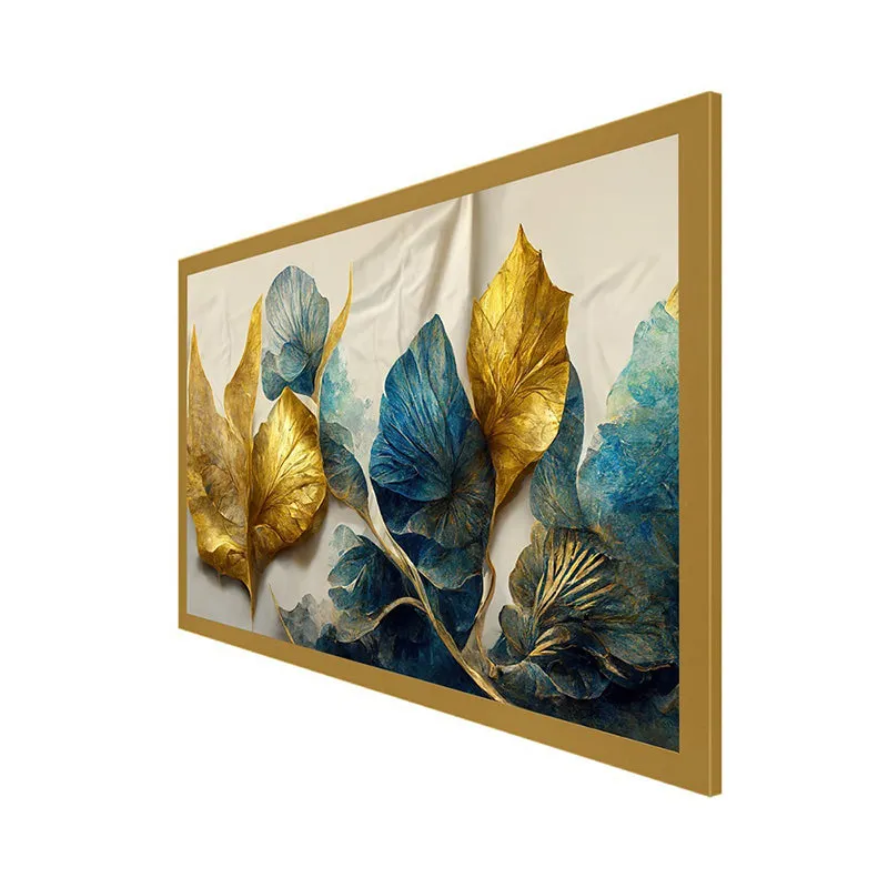 Indigo & Gold Canvas Wall Painting media 8