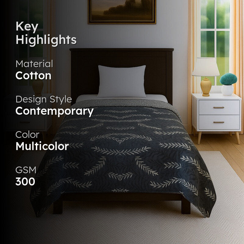 Bloomen Floral Cotton Comforter (Multicolor) - 300 GSM media 2