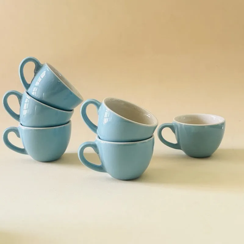 Expresso Ceramic Tea Cup (100 mL/Blue) - Set of Six media 4