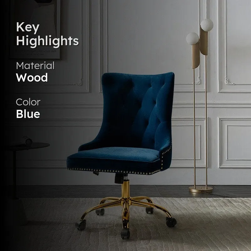 Seatra Neem Wood Office Chair - Dark Blue media 2
