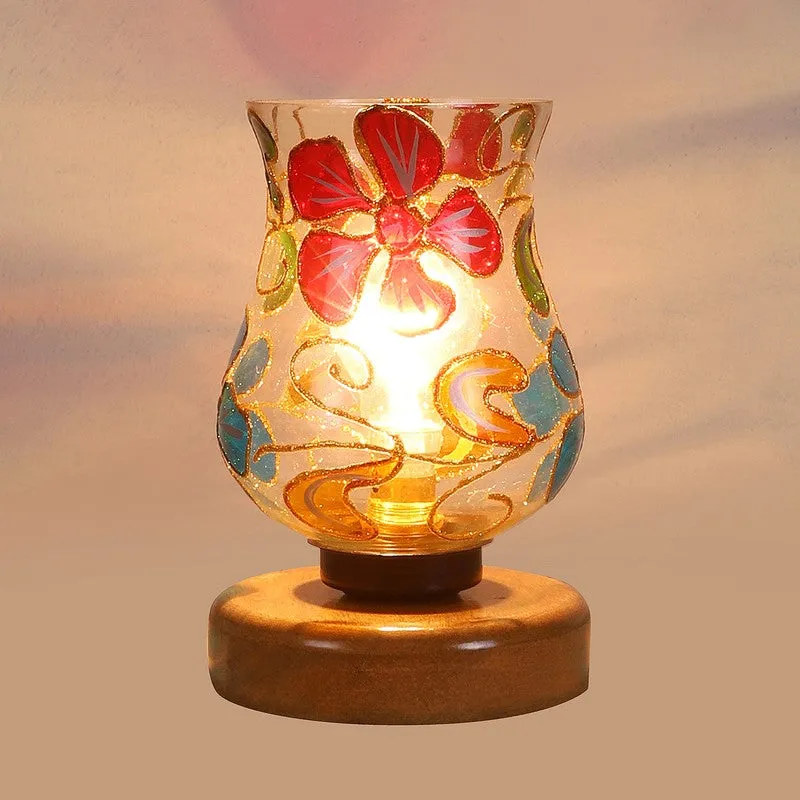 Crestaro Mosaic Glass Table Lamp With Wooden Base - Multicolor media 6