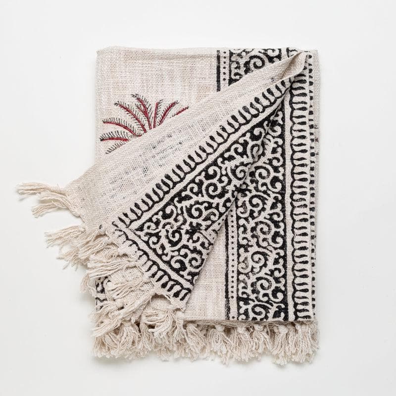 Palm Tree Handblock Printed Throw media 4
