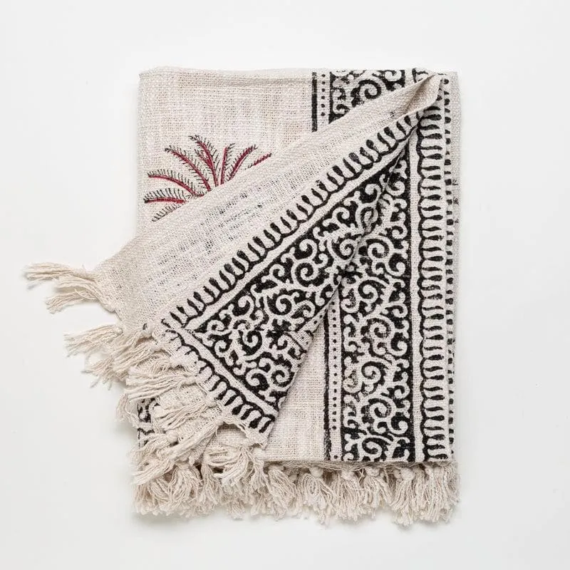 Palm Tree Handblock Printed Throw media 4