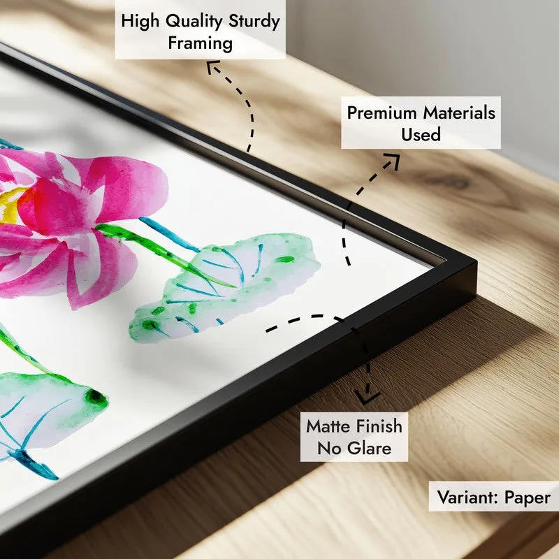 Lotus Scribbles Archival Paper Wall Art With Frame media 8