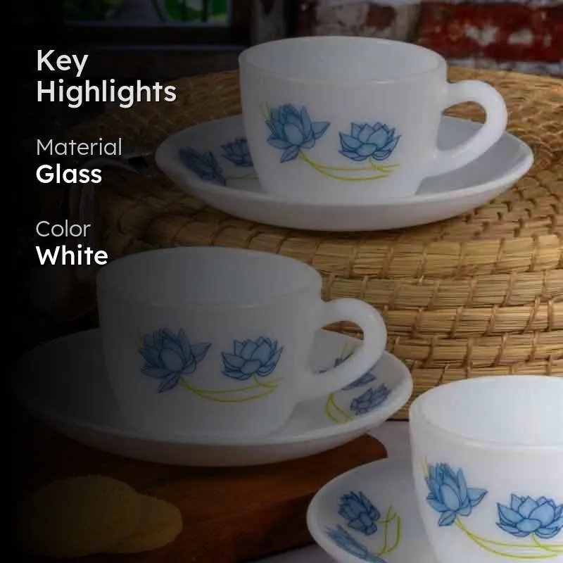 Cello Florita Tea Cup with saucer- Set of Twelve media 2