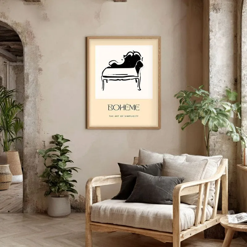 Daybed Dream Canvas Wall Painting With Brown Frame media 5