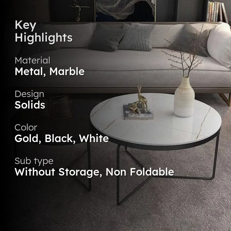 Quantum Noir Accent Table with Marble Top - Set Of Two media 2
