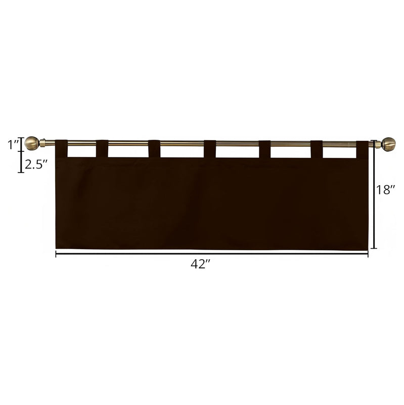 Tab Tale Flat Curtain Valance (Cocoa Brown) - Set Of Two media 8