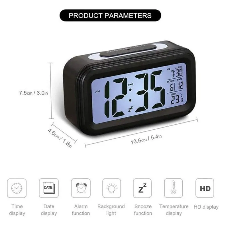 Chrono Charm Rectangle Plastic Table Clock media 9