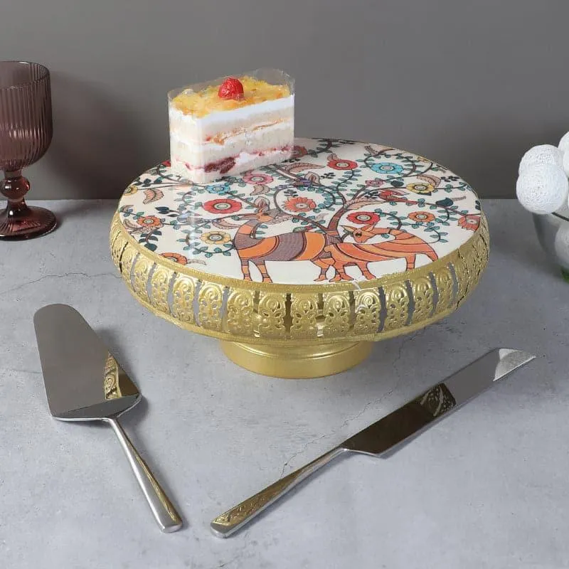 Blossom Spread Cake Stand With Knife & Server media 1