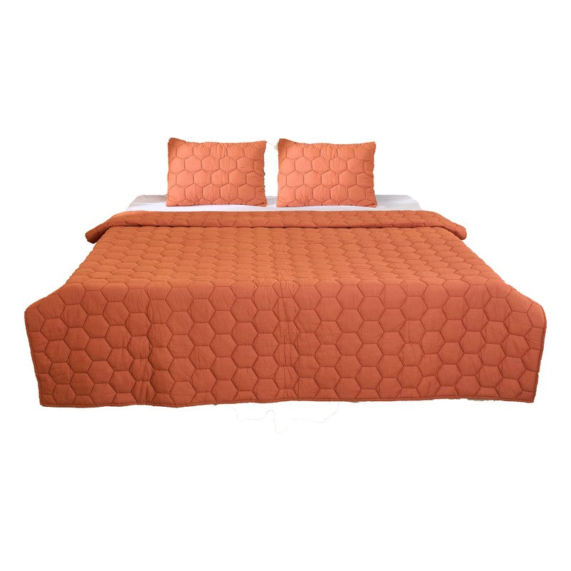 CozyCore Solid Cotton Comforter (Rust) - 200 GSM media 4