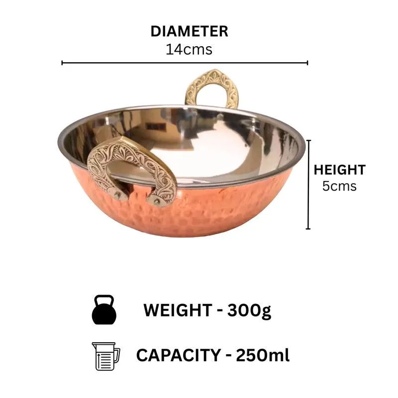Sizzora Stainless Steel Kadhai (250 mL) - Copper media 8