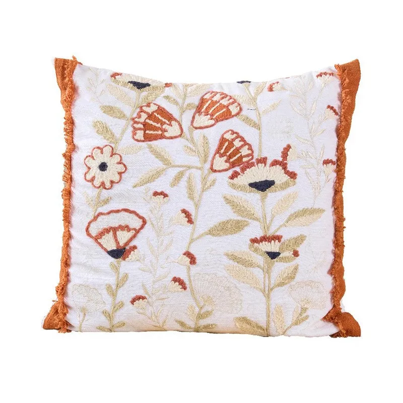 Tulip Charm Embroidered Cotton Cushion media 3