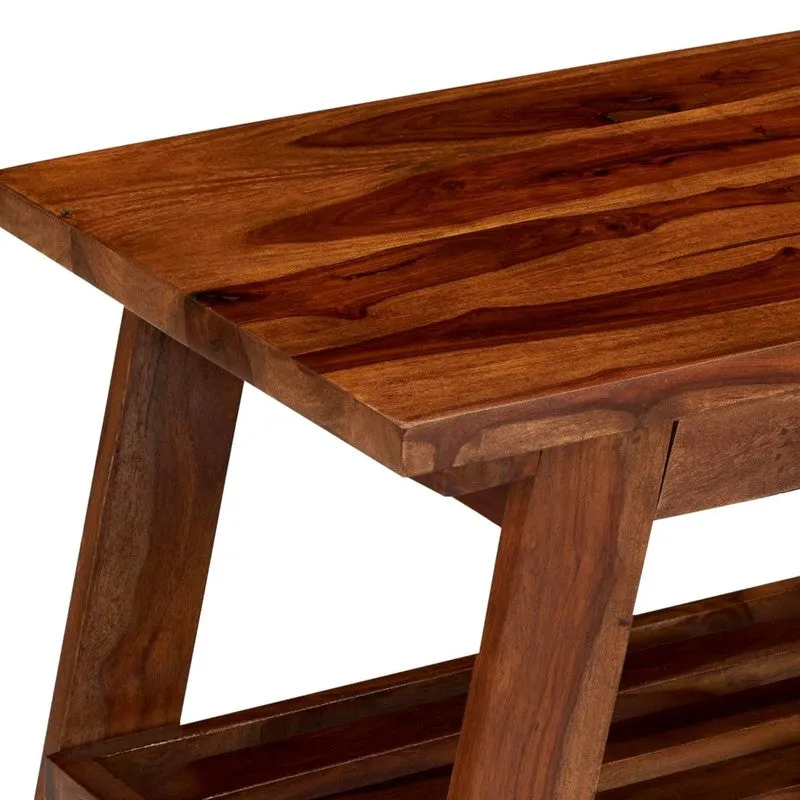 Axeron Sheesham Wooden Center Table - Brown media 8