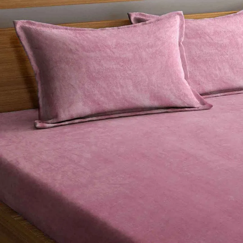 Gentle Rest Fleece Bedsheet (Pink) - 300 GSM media 4