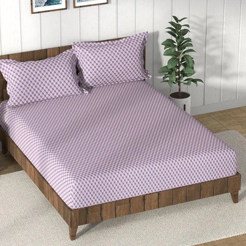 Nautica Velvet Cloud Cotton Bedsheet (Lilac) - 160 TC media 1
