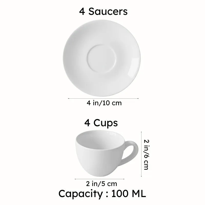 Blush & Brew Cup & Saucer (Pink/100 mL)  - Eight Piece Set - 8