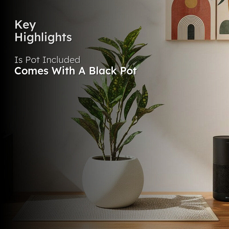 KivaLeaf Artificial Plant With Black Plastic Pots - 1.2 Feet media 2