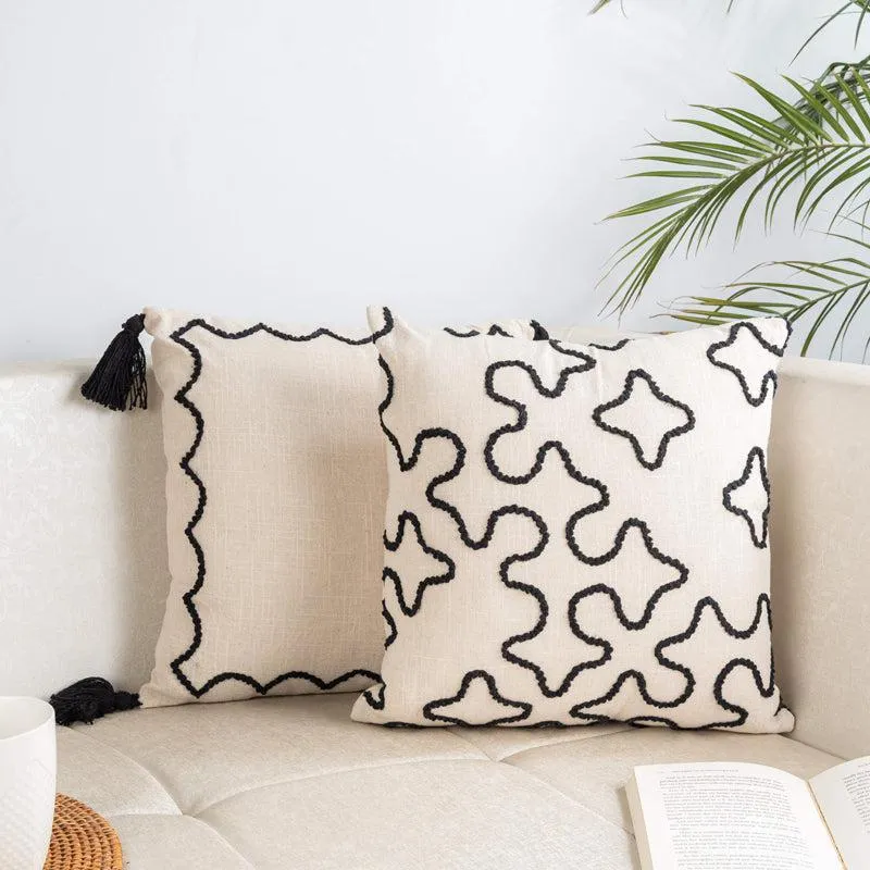 Quetzal Embroidered Abstract Cushion Cover - Set Of Two media 1
