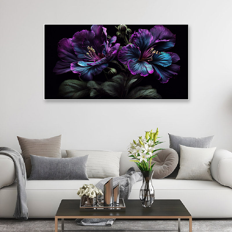Violet Glory Floral Canvas Wall Painting