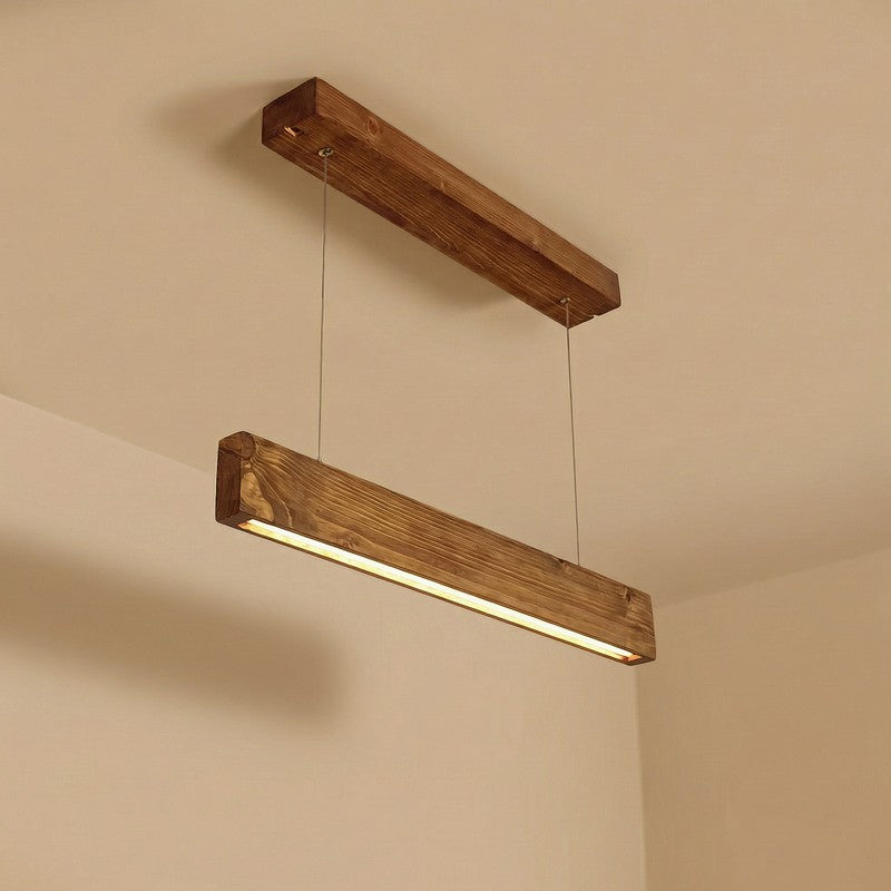 Ishtara Linear LED Wooden Ceiling Lamp - Brown media 5