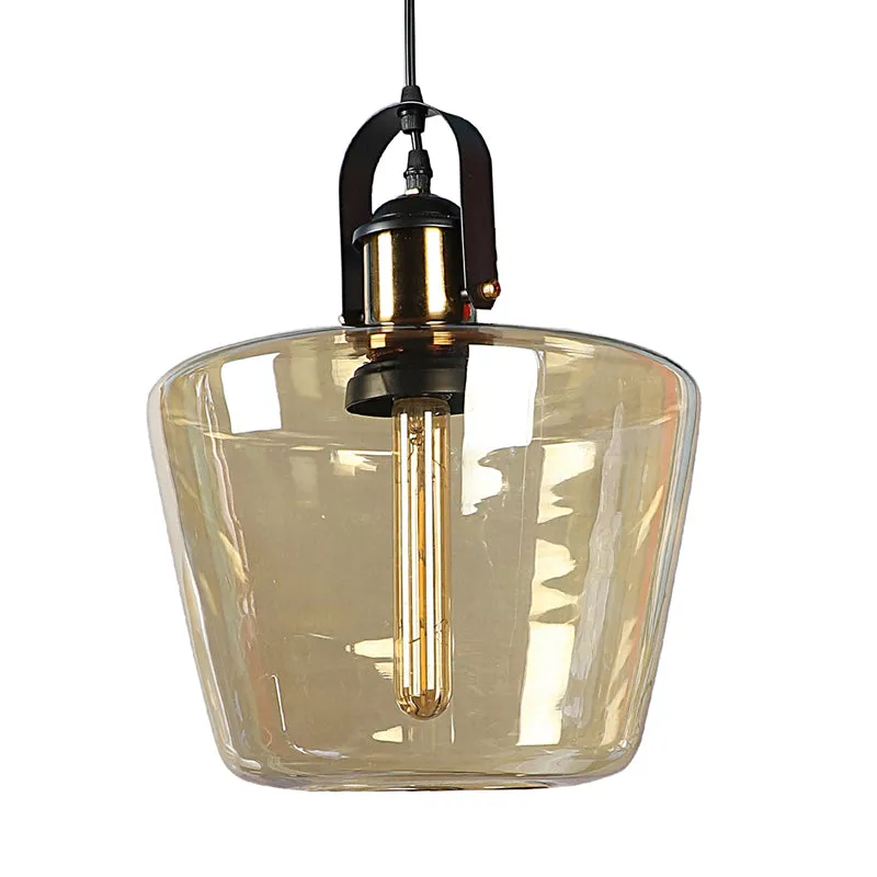 Nyxra Glass & Iron Ceiling Lamp - Gold media 7