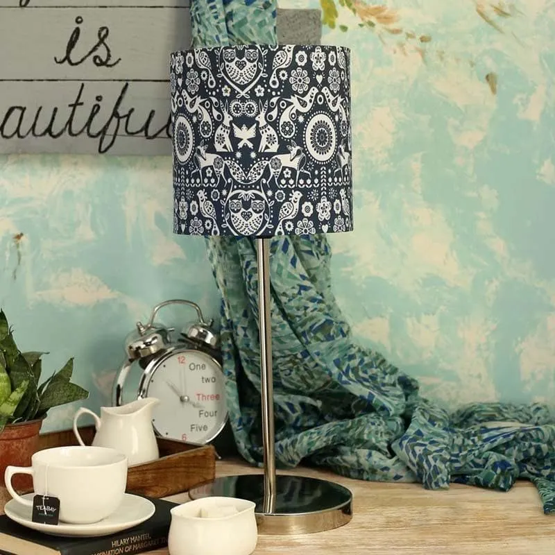 Animal Love Fabric Table Lamp - Blue,White,Silver media 4