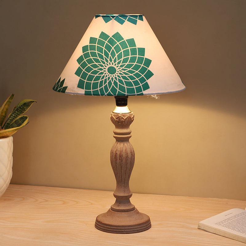 Akari Sabi Printed Mango Wood Table Lamp