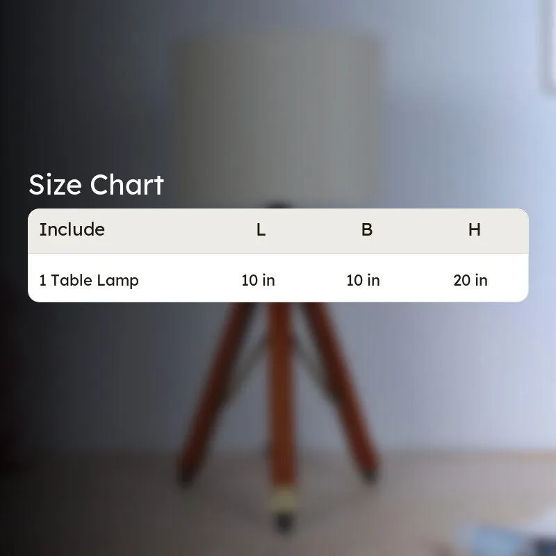 Urbane Fold Solid Tripod Mango Wood Table Lamp - White,Brown media 5