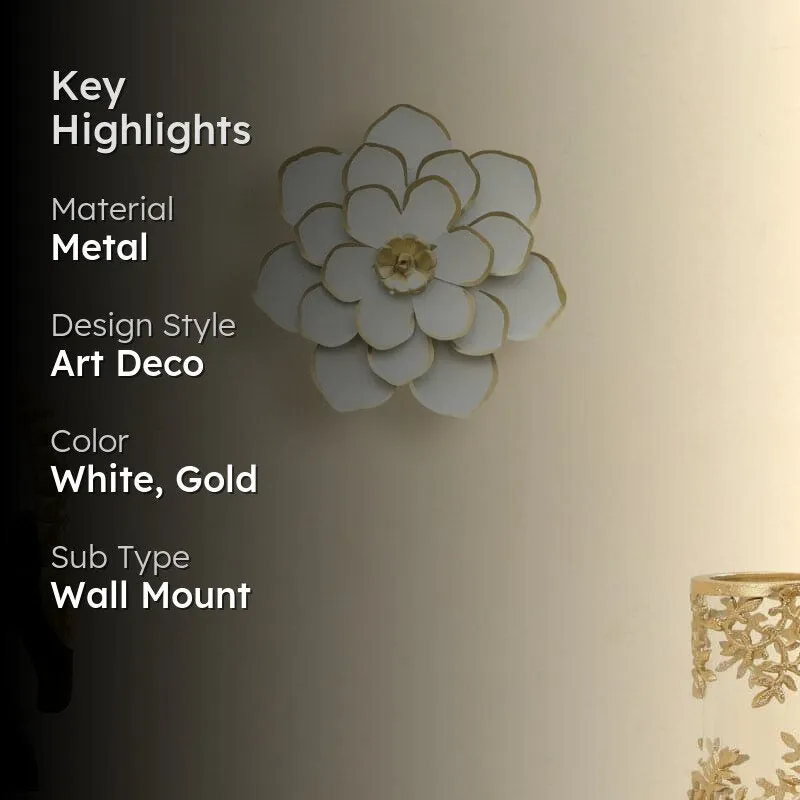 Daisy Bloom Metal Wall Accent- White media 2