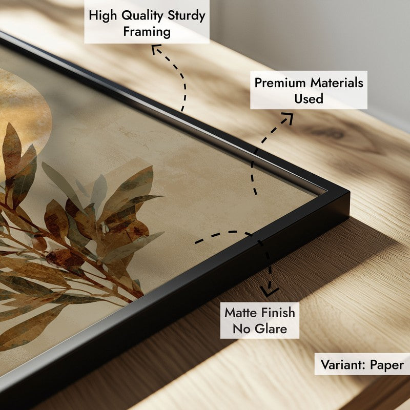 Moonlit Botanicals Archival Paper Wall Painting With Black Frame media 6