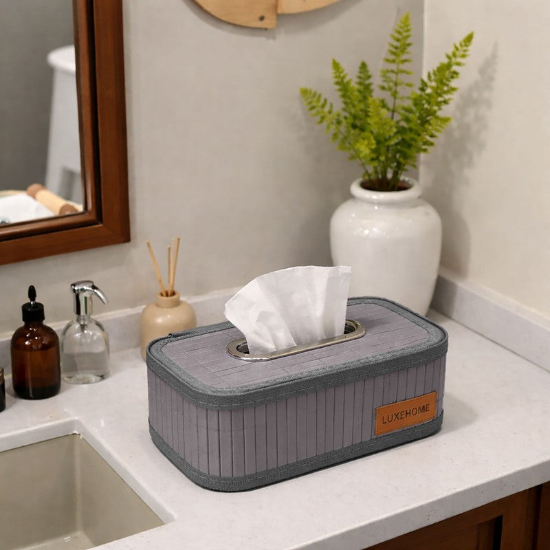 EcoNest Bamboo Tissue Holder - Purple,Grey