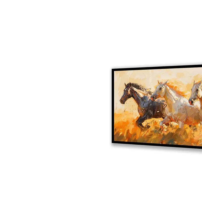 Galloping Triad Wall Art with Black Frame media 4