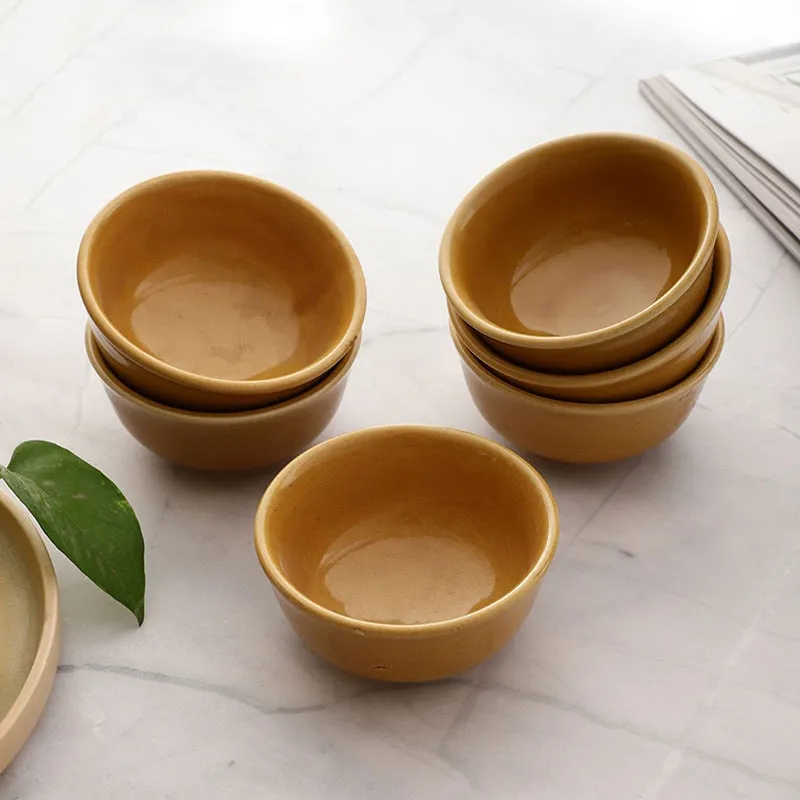 Brienne Ceramic Soup Bowl (150 mL/Brown) - Set Of Six media 1