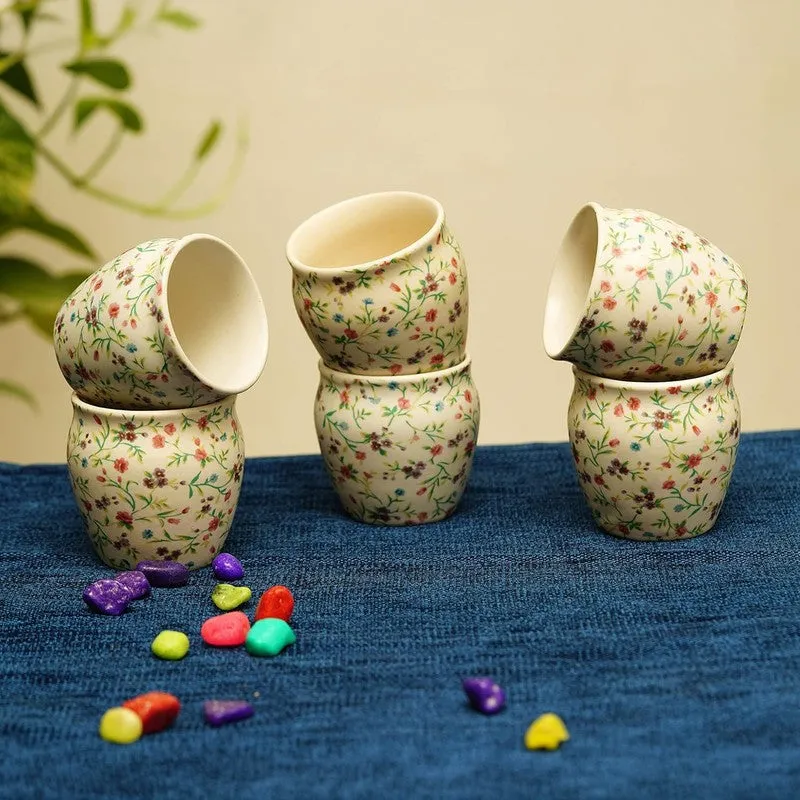 BloomCraft Ceramic Kulhad (180 mL Each) - Set Of Six media 1