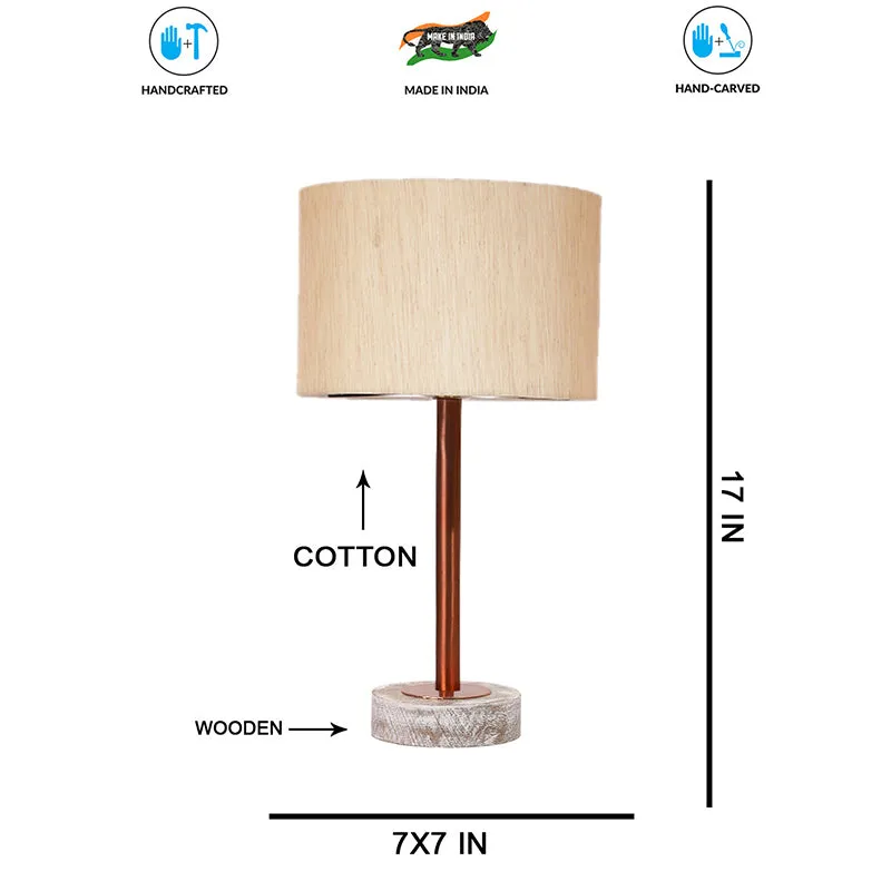 Cotin I Rodin Wooden Table Lamp - OffWhite,Copper,White media 7