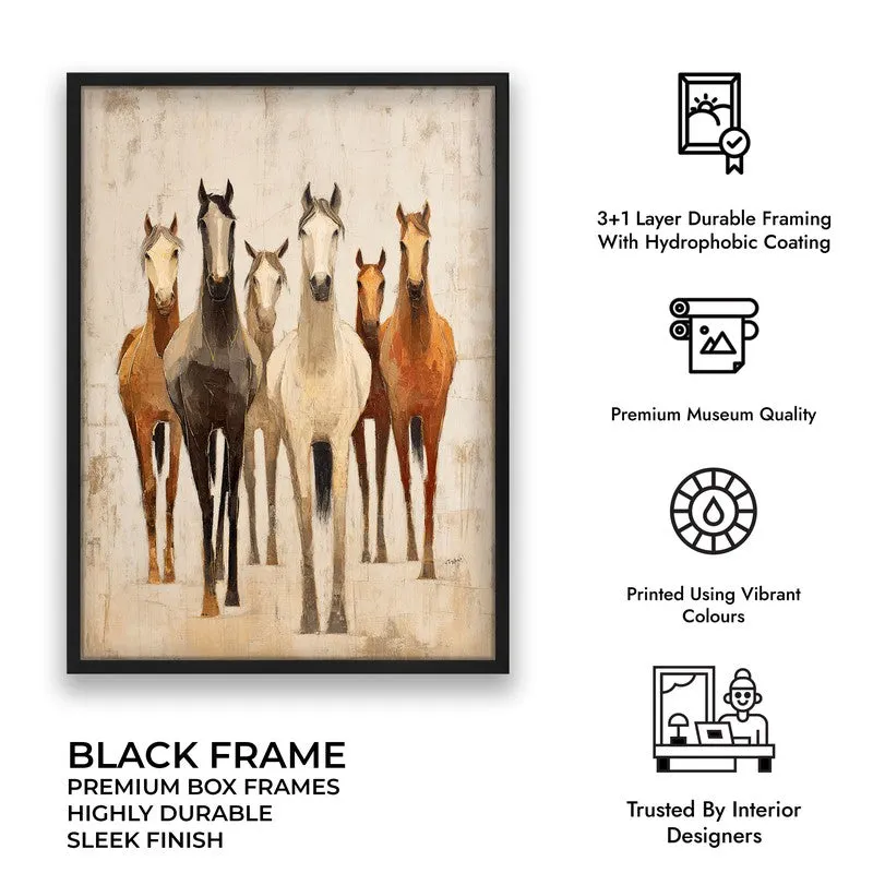 Dynamic Horse Wall Painting With Black Frame media 10