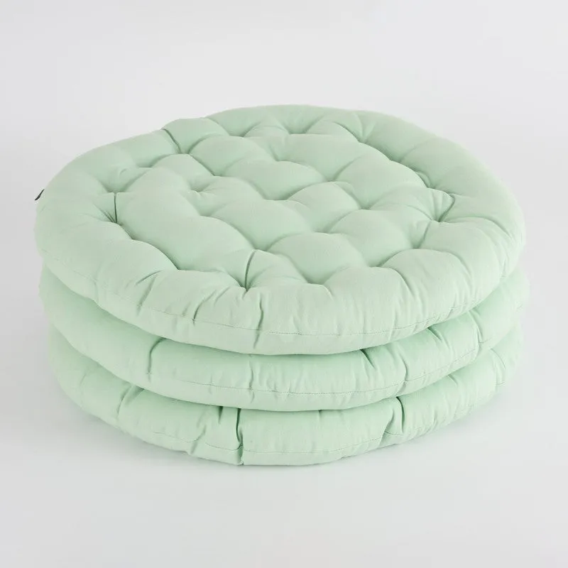 Fluffpod Solid Cotton Floor Cushion (Sage Green) - Set Of Three media 2
