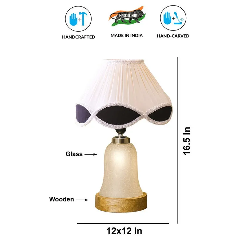 Zoravelle Arc Pleated Wooden Table Lamp - OffWhite media 9